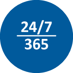 24 hours a day, 7 days a week, 365 days a year